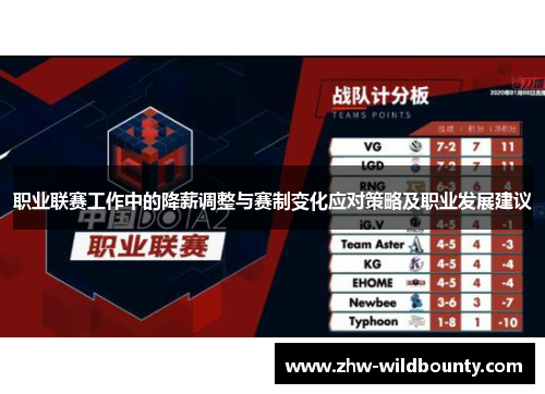 职业联赛工作中的降薪调整与赛制变化应对策略及职业发展建议